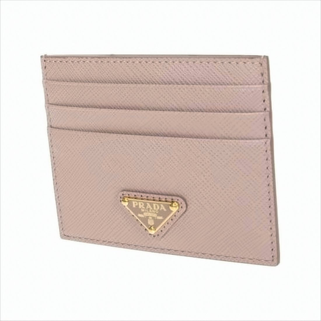Textured Calf Leather Cardholder with Gold-tone Logo