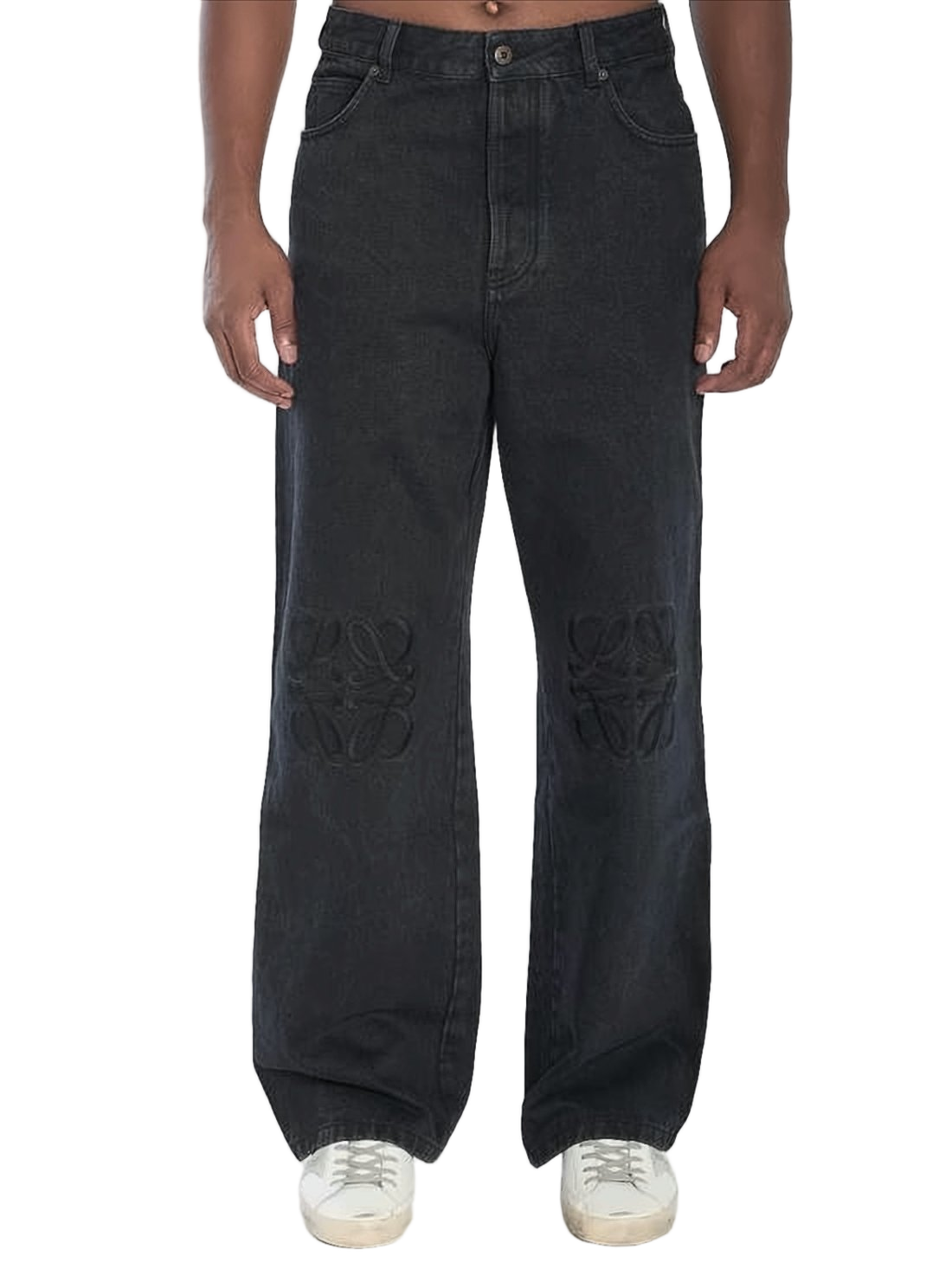 Relaxed Wide-Leg Denim Pants with High Waist
