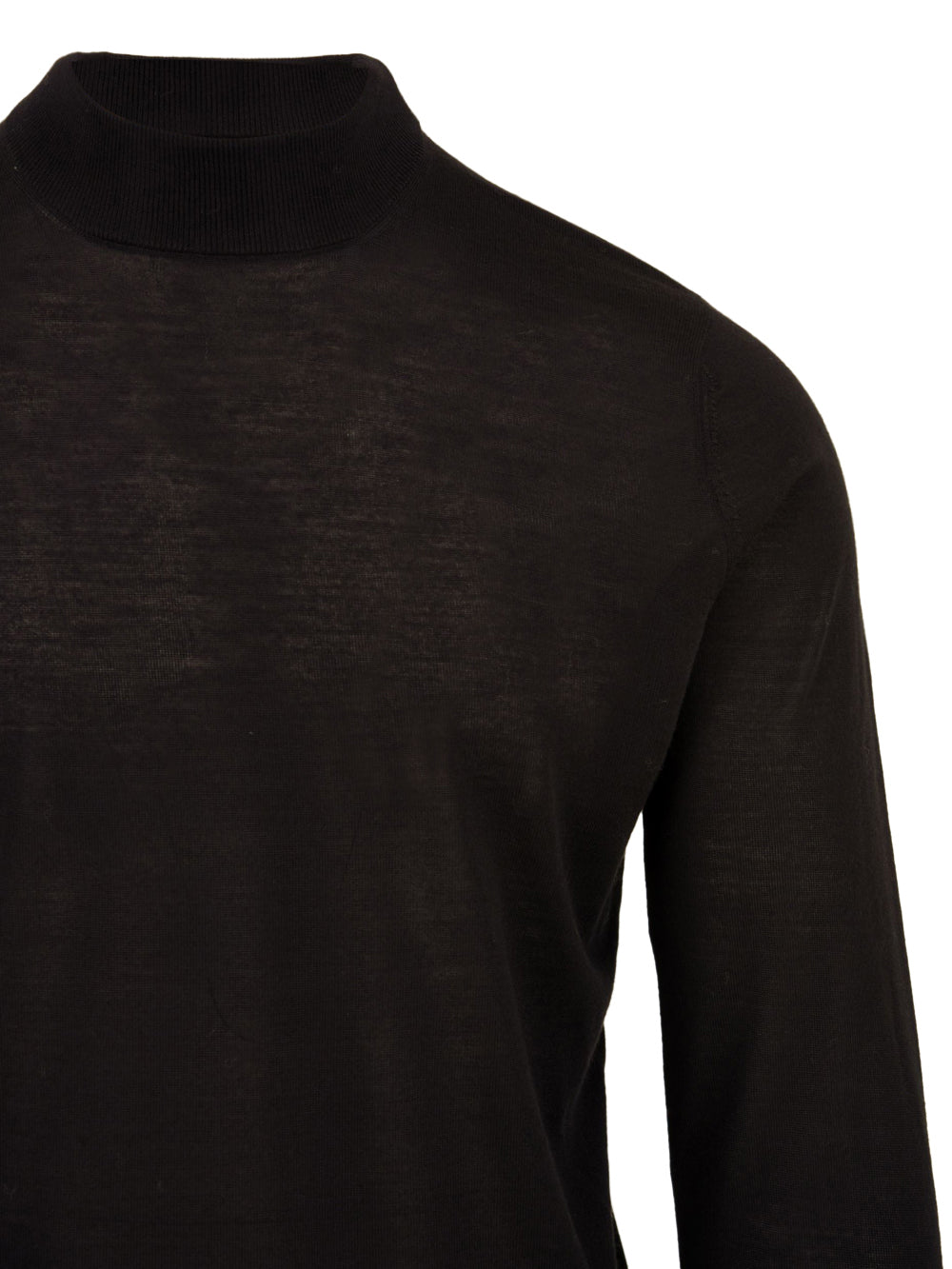 Elegant Black Merino Turtleneck Sweater
