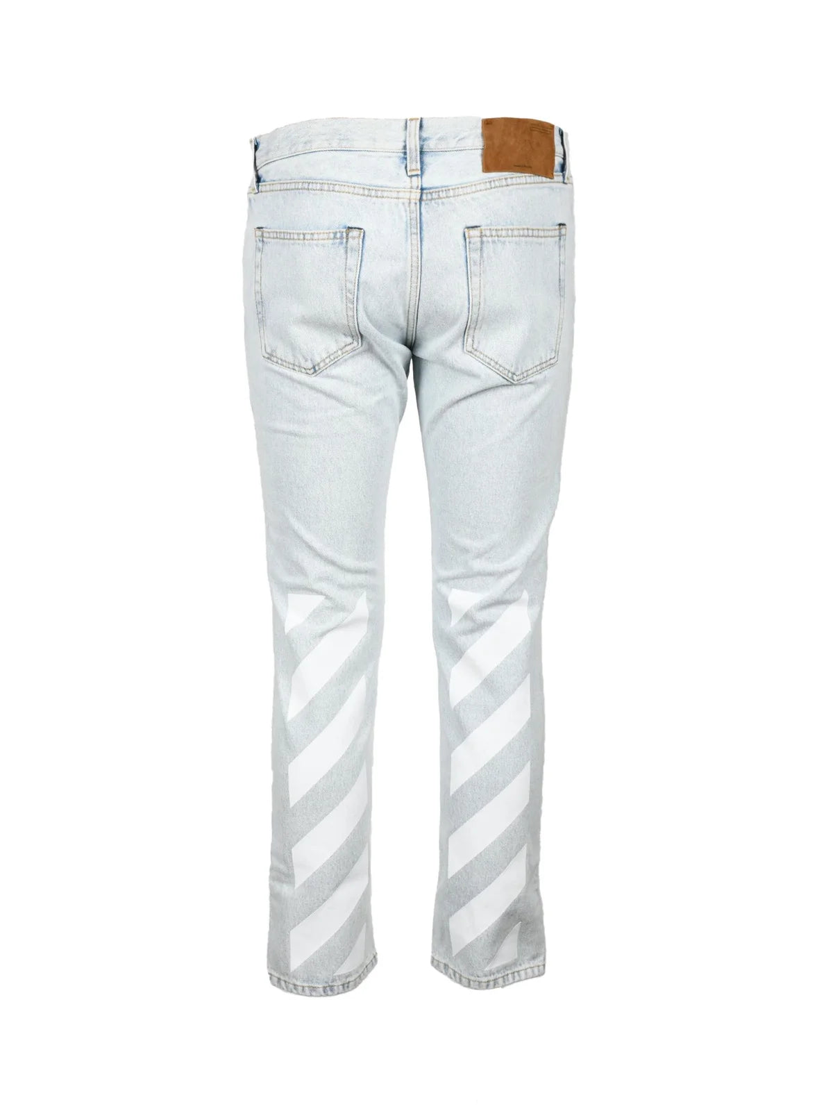 Light Blue Straight Leg Cotton Jeans