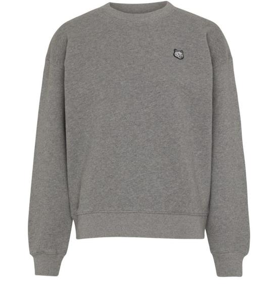 Minimalist Long-Sleeve Sweatshirt With Embroidered Fox Logo