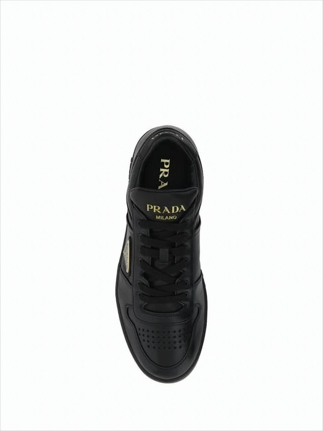 Low-Top Sneakers with Perforated Leather Upper