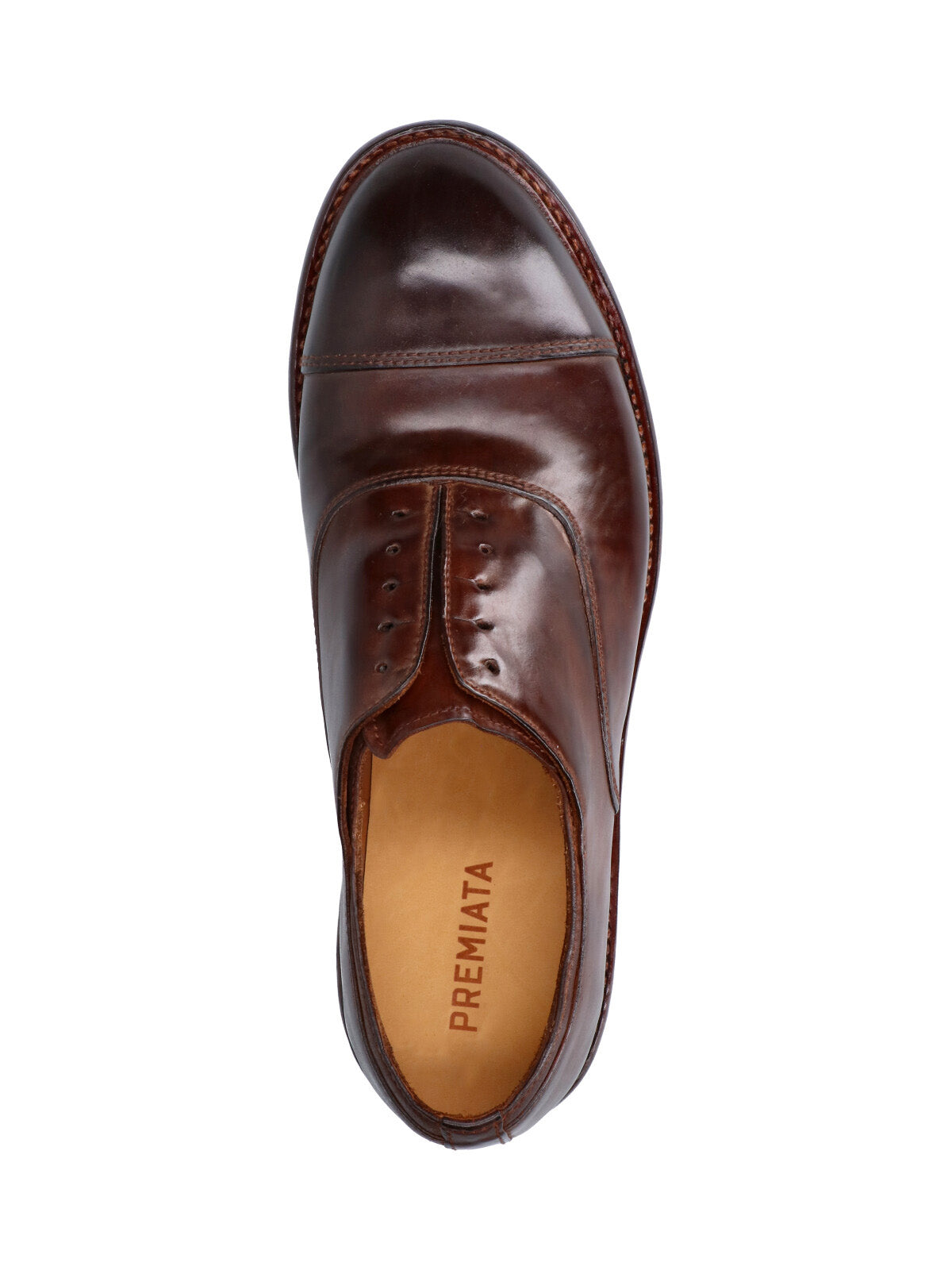 Brown Abner Worn-Effect Leather Derby Shoes