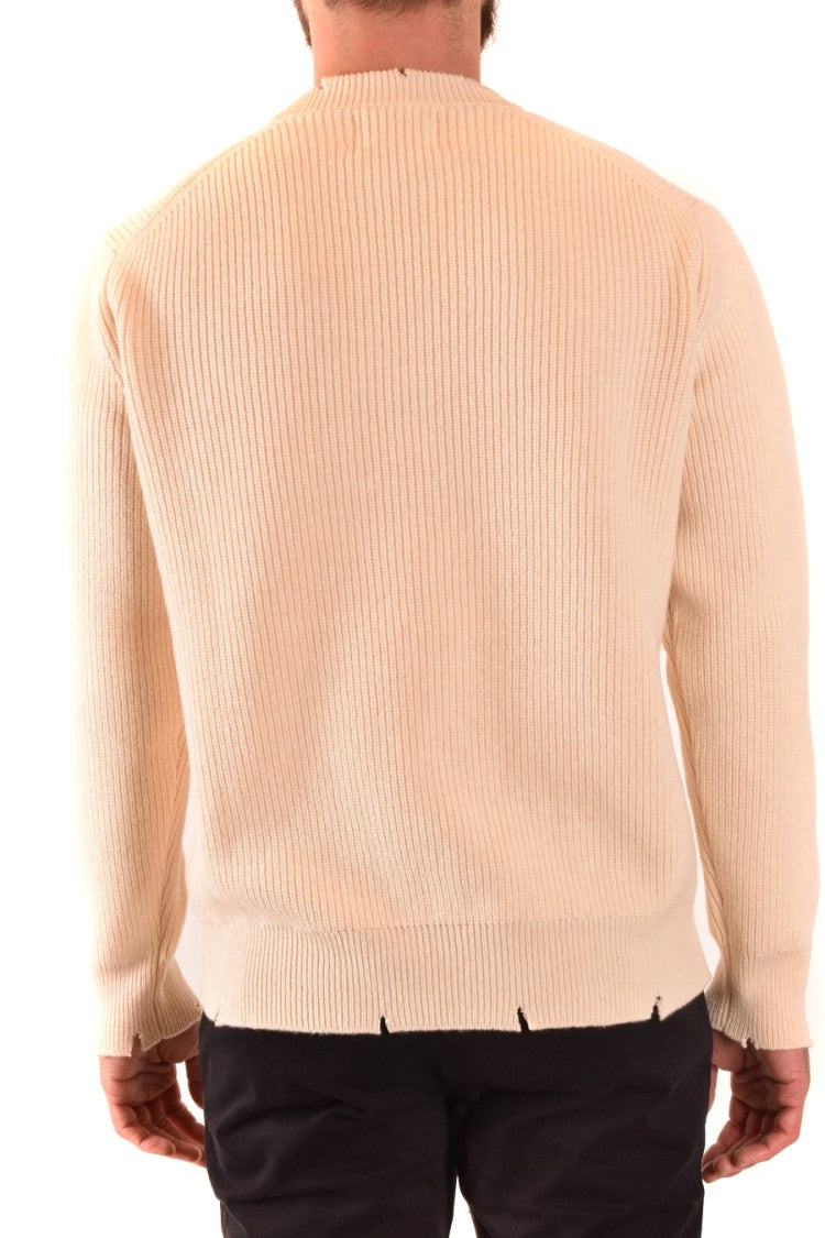 Milk-Colored Merino And Cashmere Knit Sweater