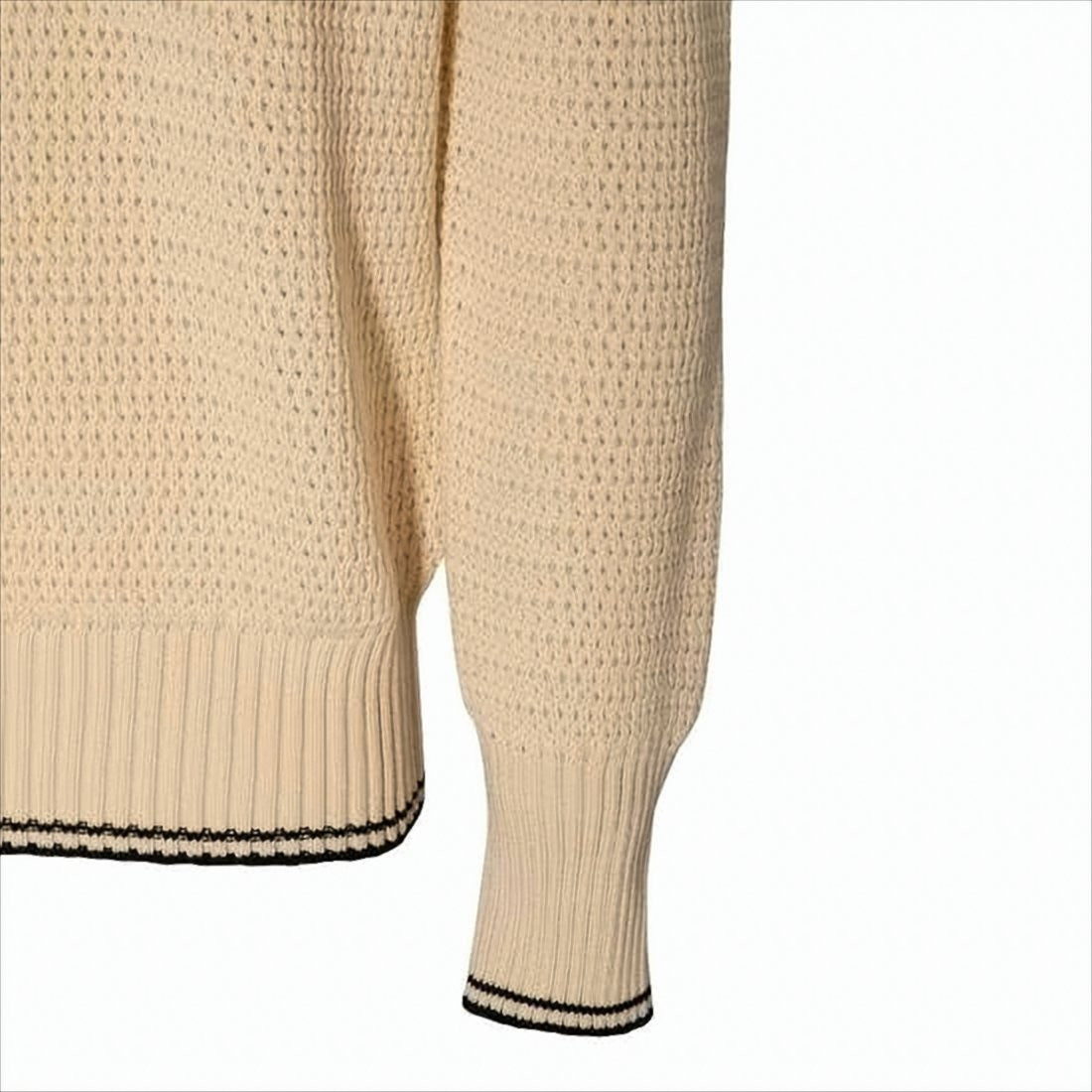 Textured Knit Sweater with Distressed Logo