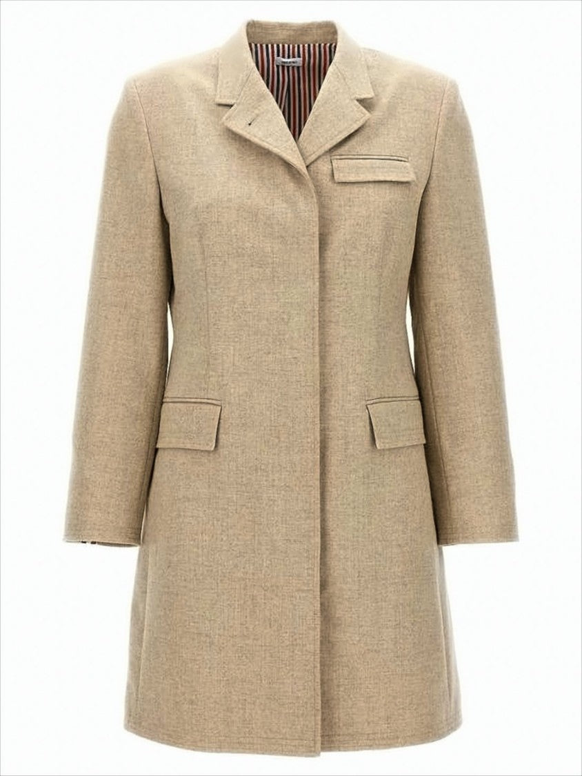 Tailored Short Coat with Structured Collar and Concealed Buttons