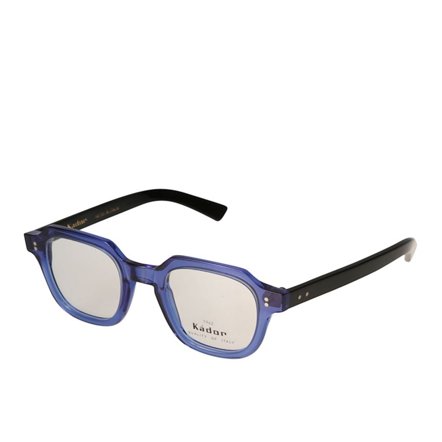 K-Story/N Bold Rectangular Frame Sunglasses with Translucent Blue Front