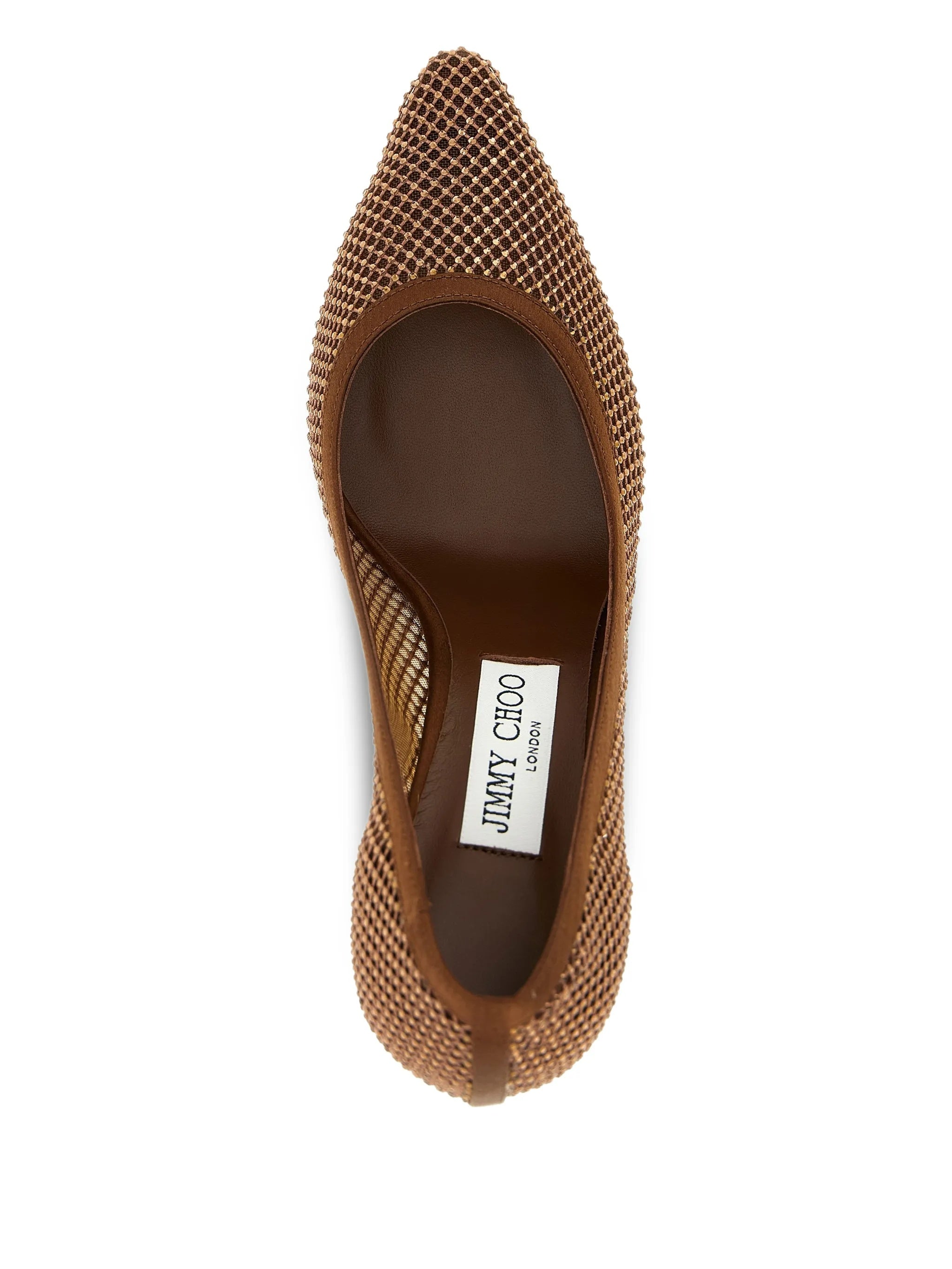 Brown Romy 85 Mesh Pointed Pumps