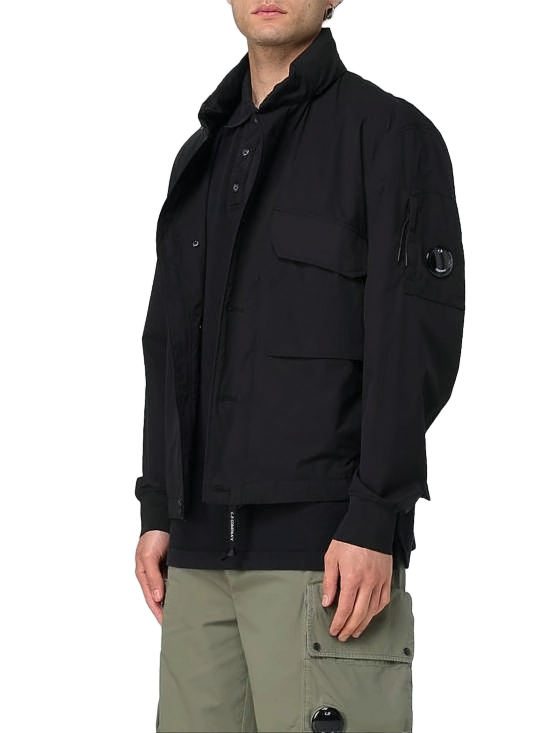 Minimalist Black Jacket with High Collar