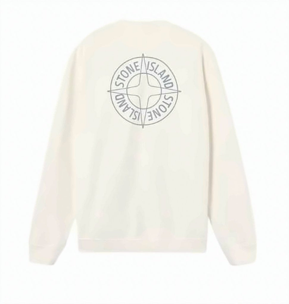Off-White Long-Sleeve Shirt with Compass Logo