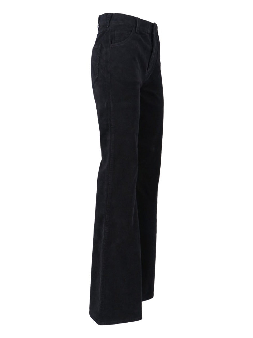 High Waist Flared Trousers With Textured Fabric
