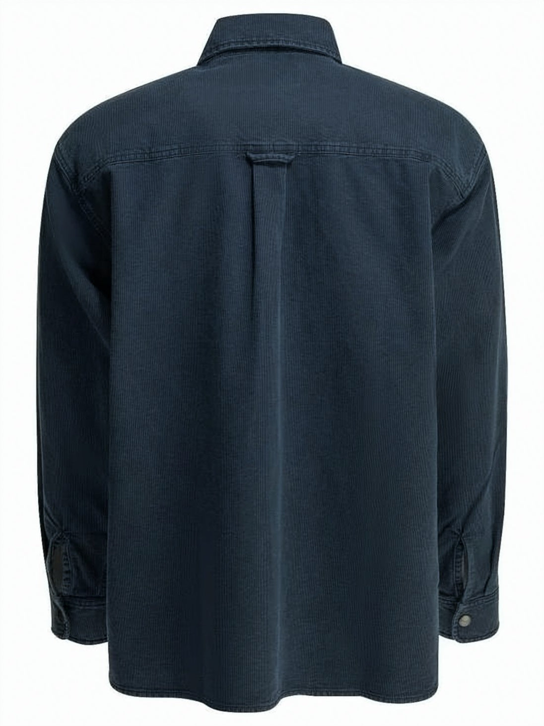 Black Structured Corduroy Patch Logo Shirt