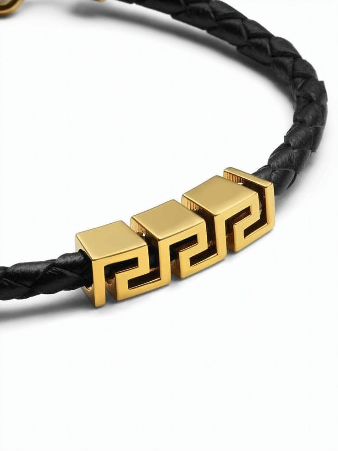 Braided Black Leather Bracelet