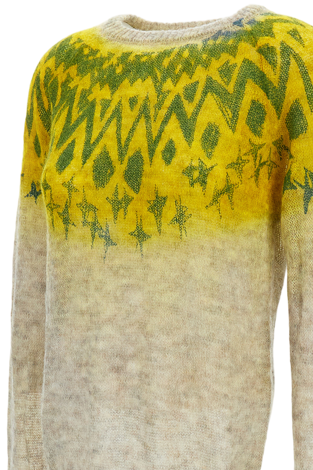 Gradient Knitwear with Geometric Pattern