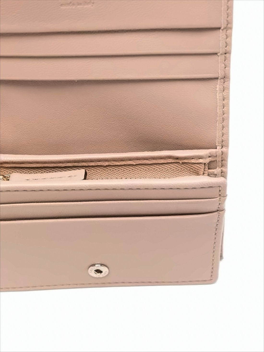Chevron Quilted Cowhide Leather Card Wallet