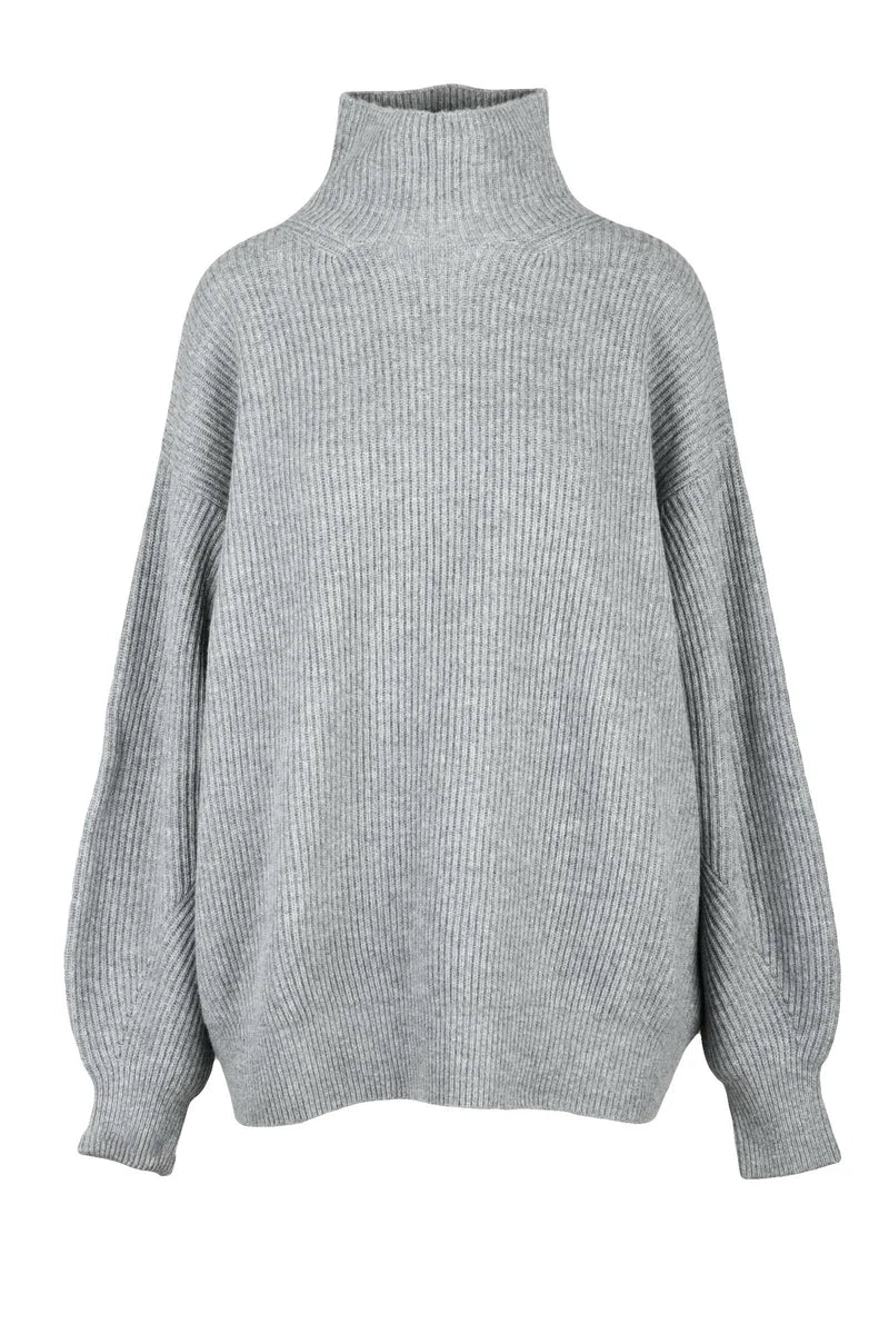 Oversized Turtleneck Sweater - Grey