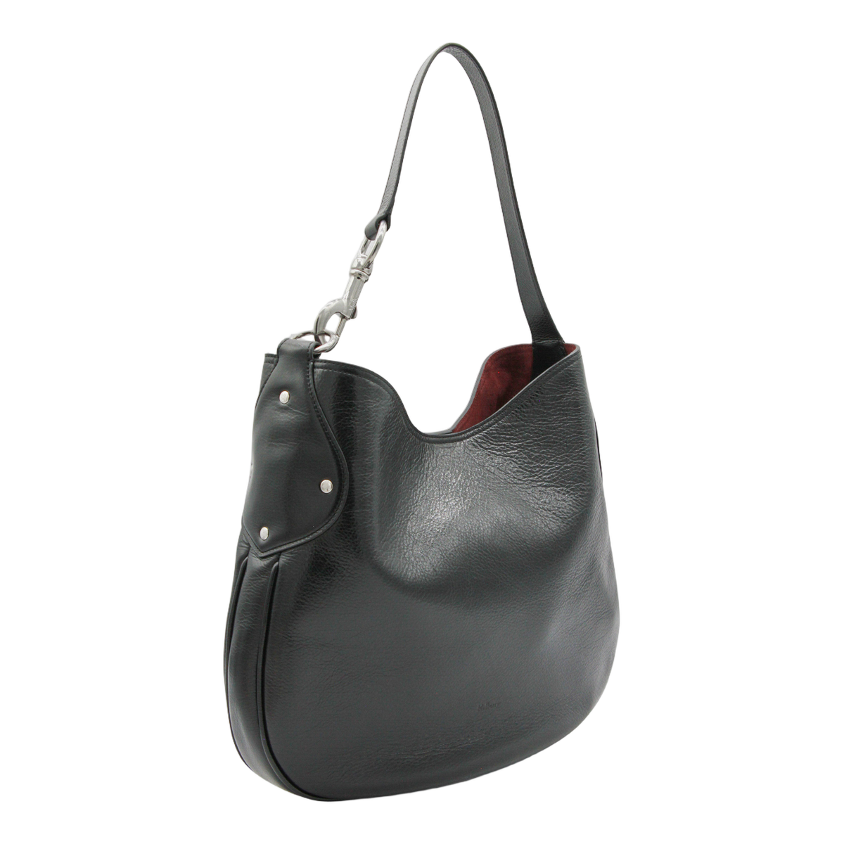 Smooth Black Leather Shoulder Bag