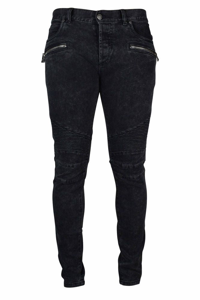 Black Washed Denim Skinny Jeans