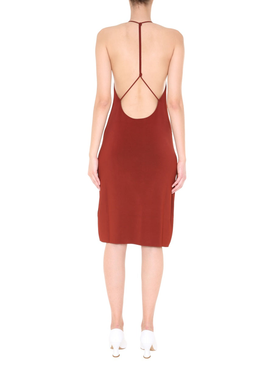 Fluid Viscose Dress with Knotted Straps