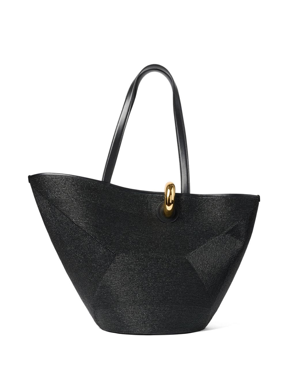 Black Gold-Tone Hardware Top Handle Bag