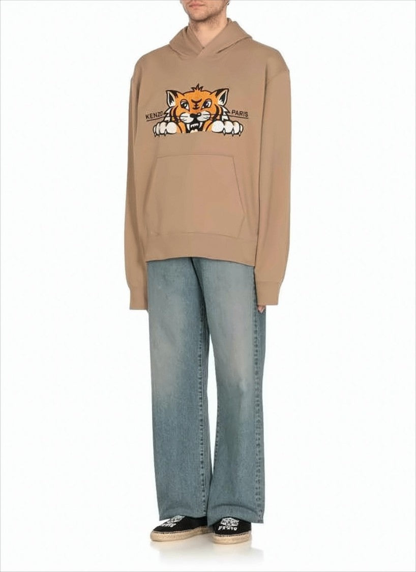 Relaxed Fit Graphic Hoodie with Front Kangaroo Pocket