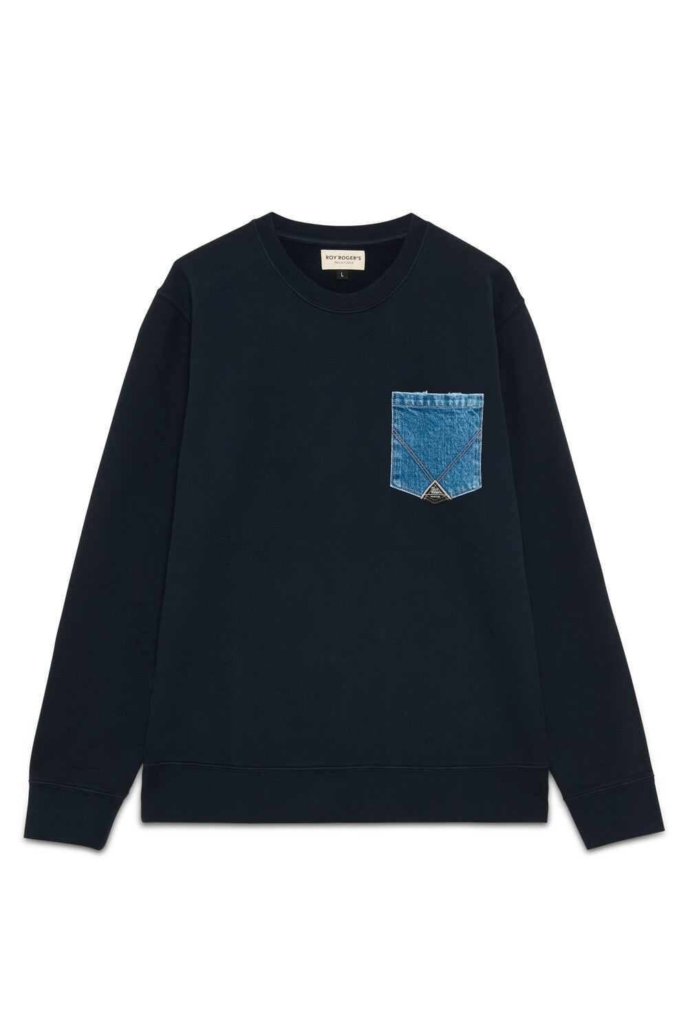 Solid Color Brushed Cotton Crewneck Sweatshirt.
