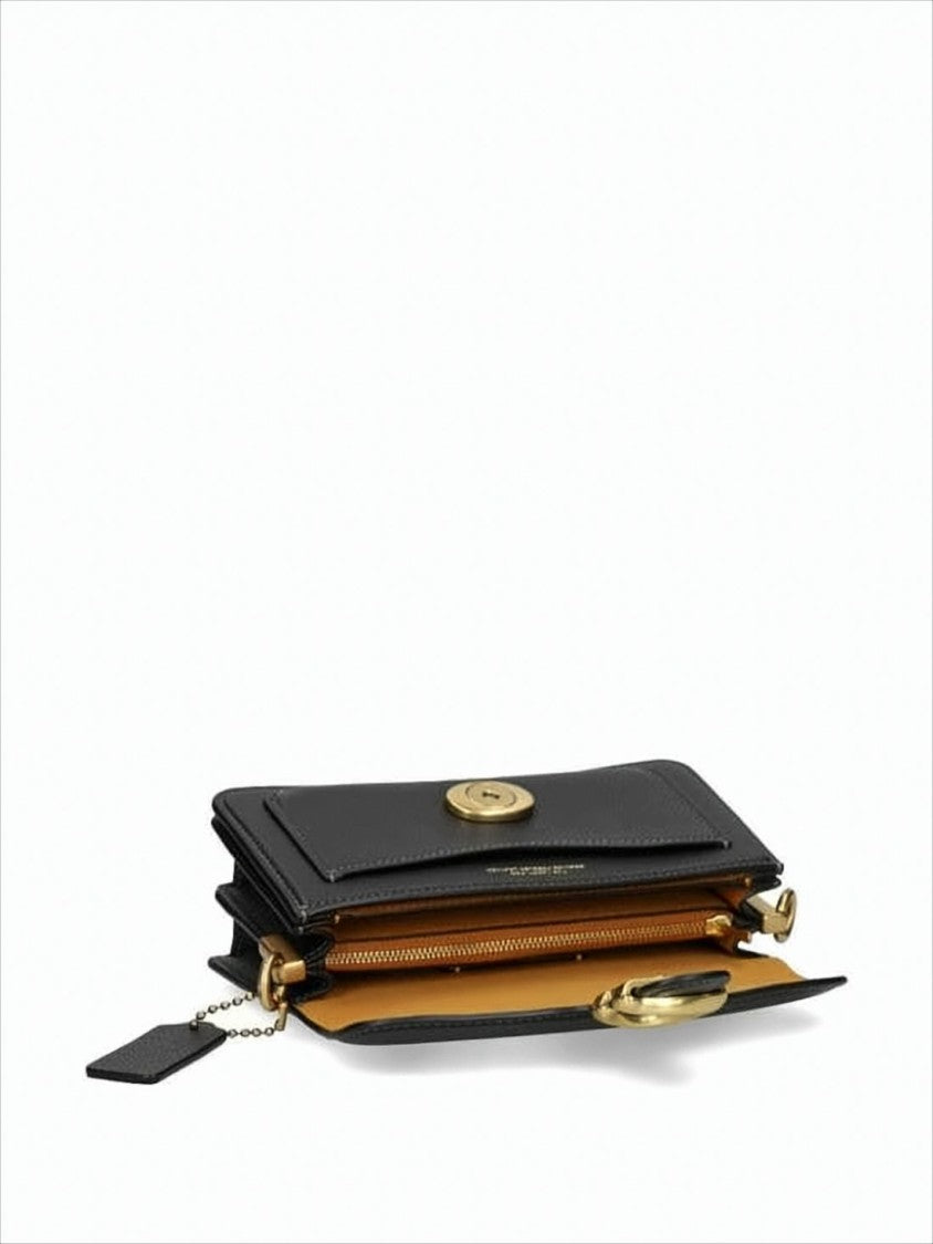 Structured Black Calf Leather Crossbody Bag