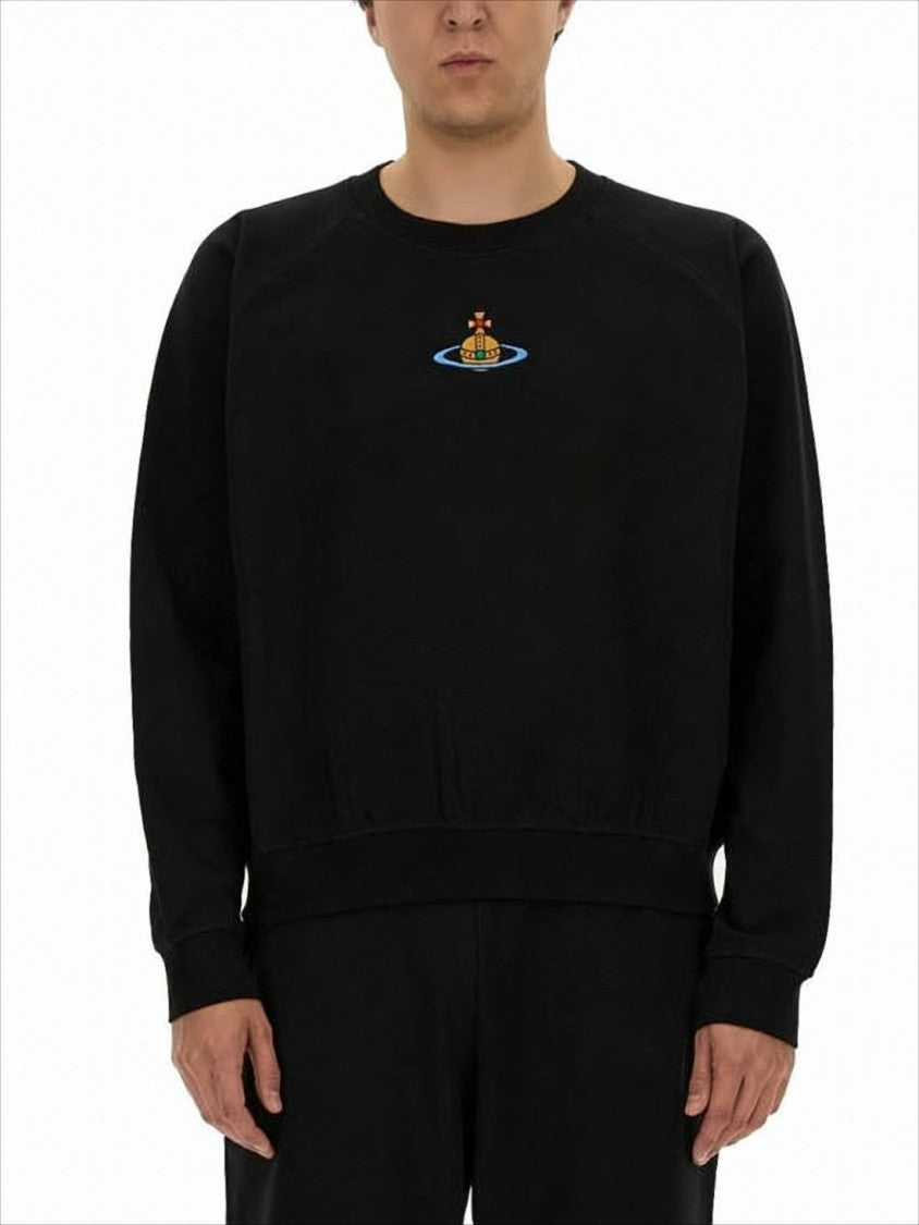 Long-Sleeve Cotton Top with Embroidered Emblem