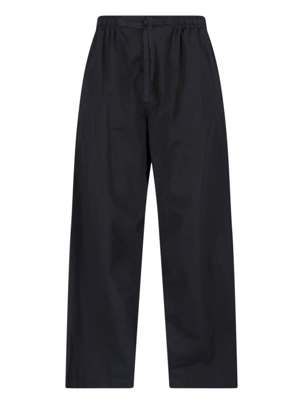 Black Pyjama Drawstring Elastic Cotton Pants