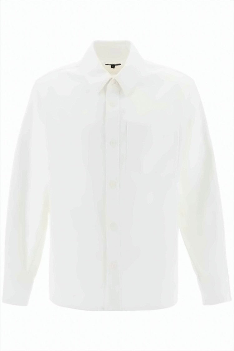 Long-Sleeve White Shirt with Classic Collar