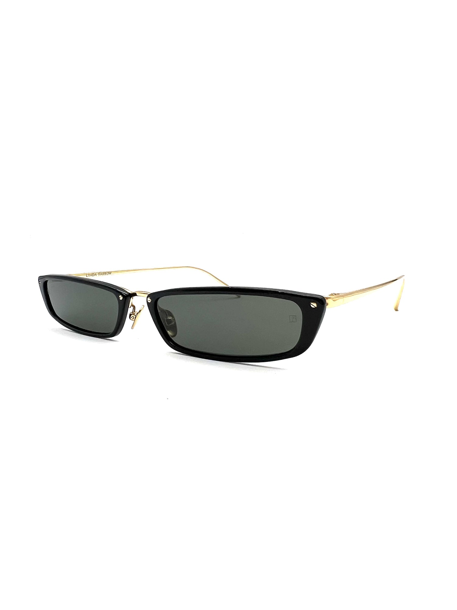Angular Black Sunglasses with Gold Accents and Durable Finish