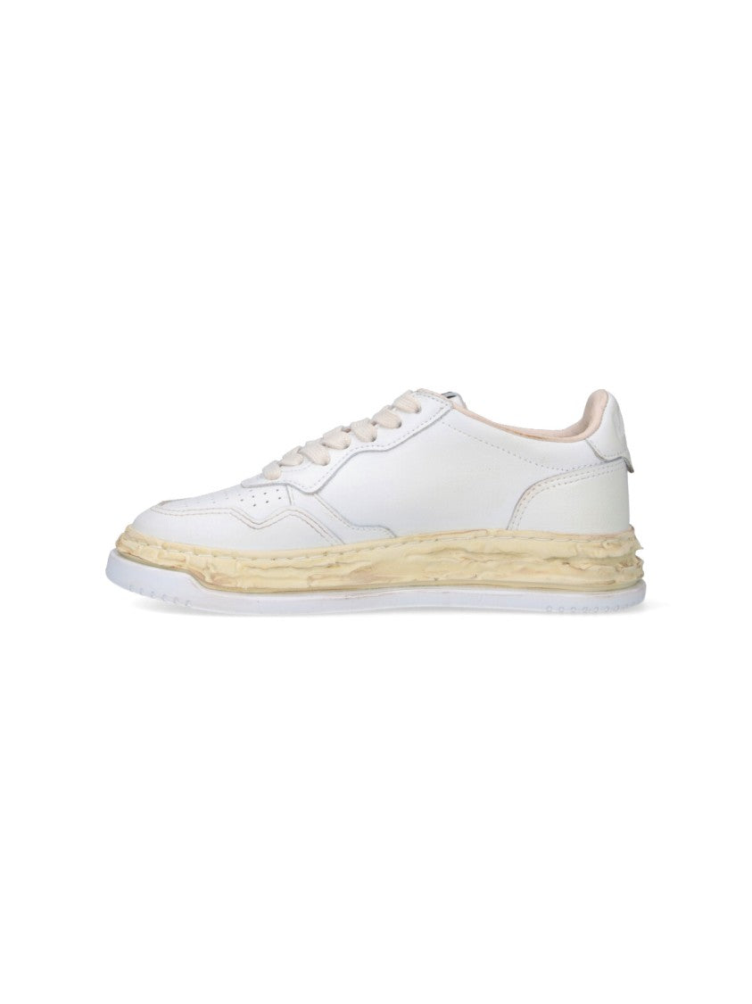 White Calfskin "General Scale" Sneakers