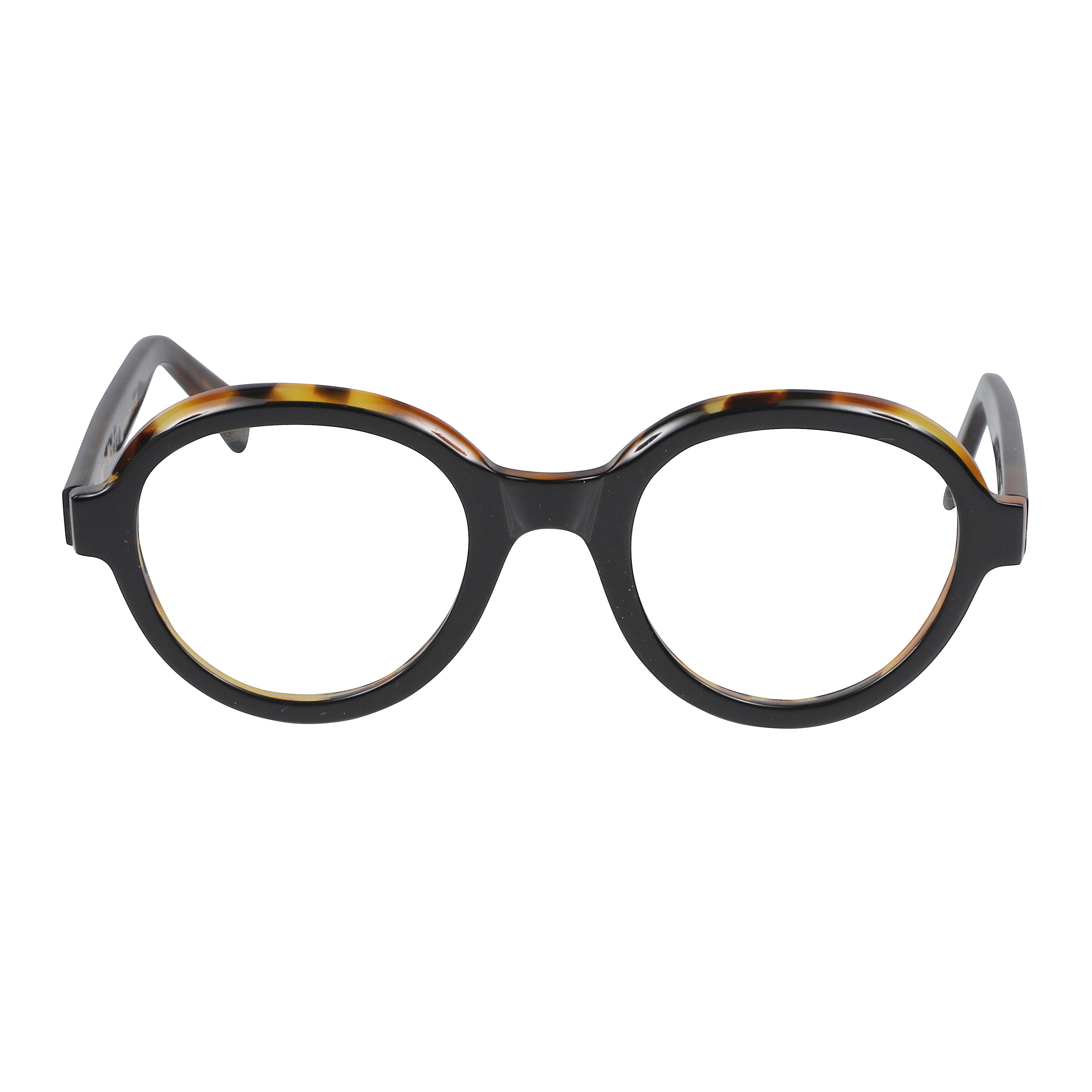 Karola Tortoiseshell Round Frame Sunglasses with Black Accent
