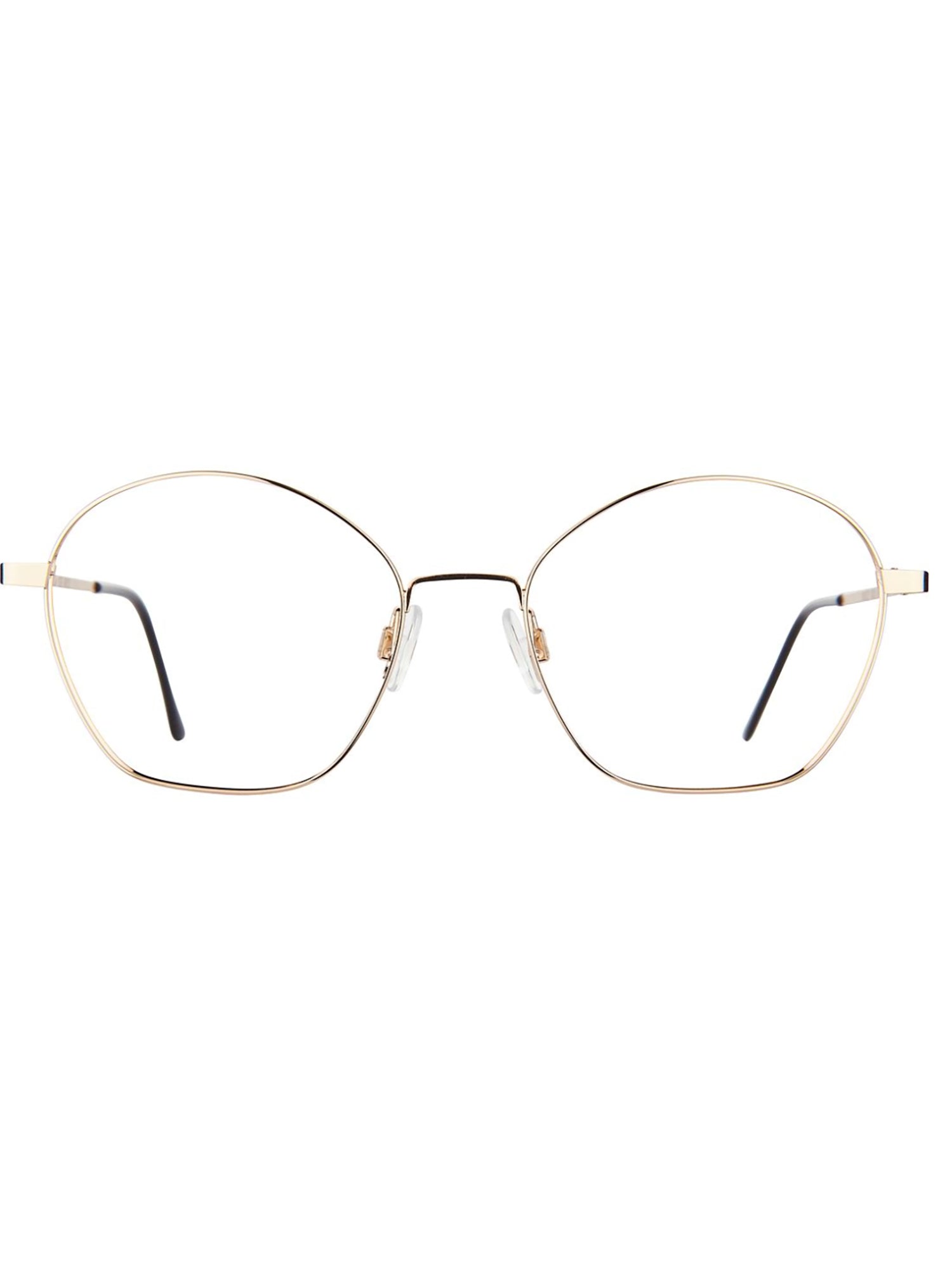 Metallic Finish Geometric Optical Frames With Slim Temples
