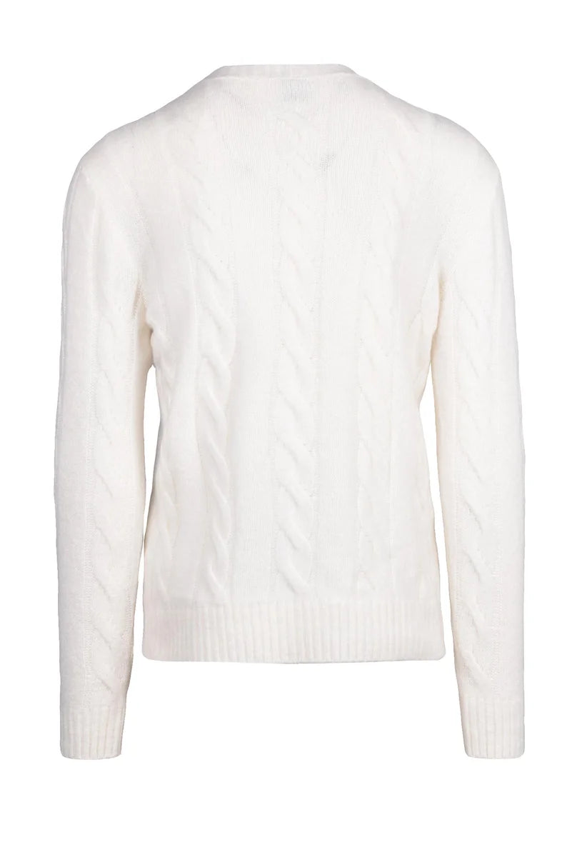 Cashmere Silk Crewneck Sweater - White