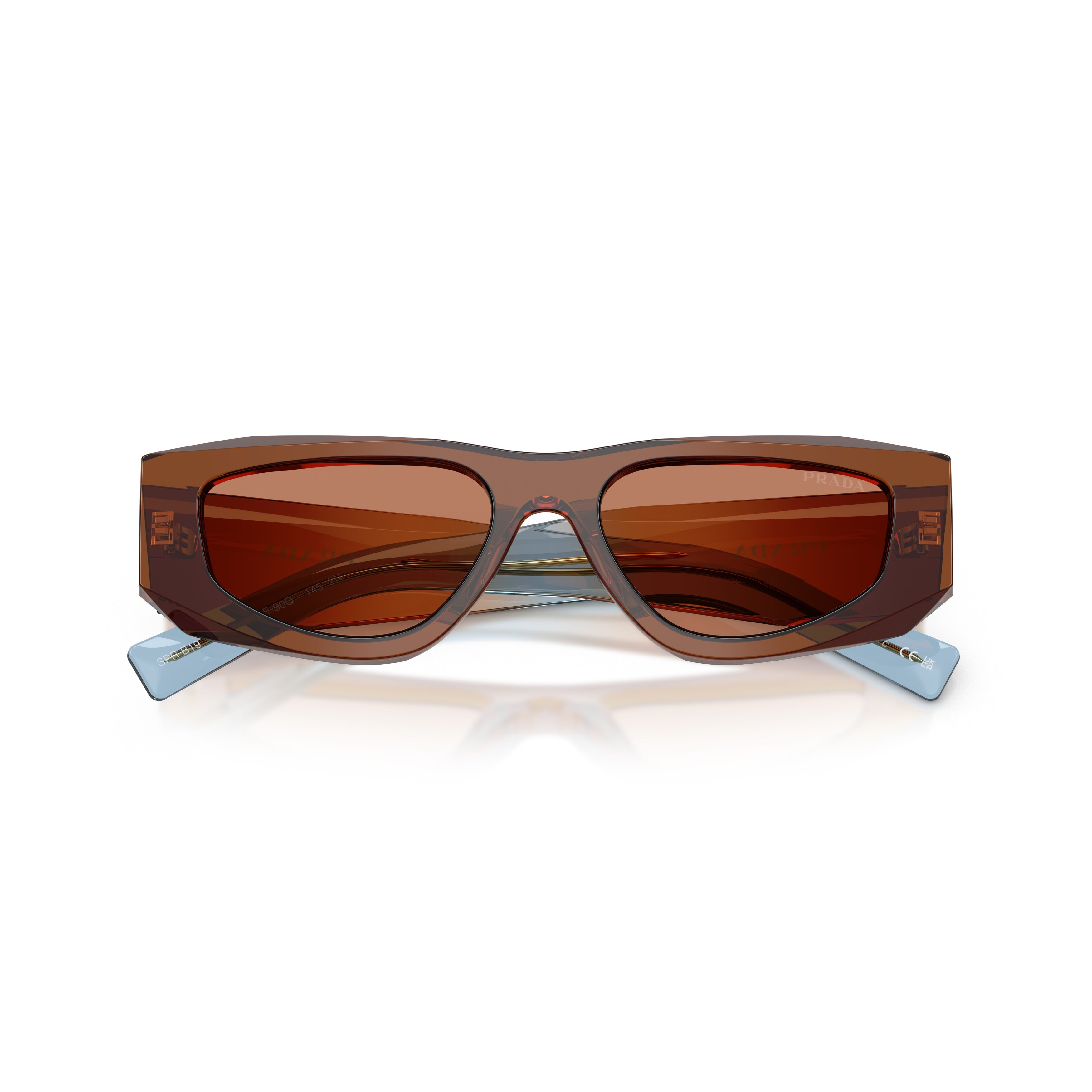 0pr B19s Translucent Brown Angular Sunglasses
