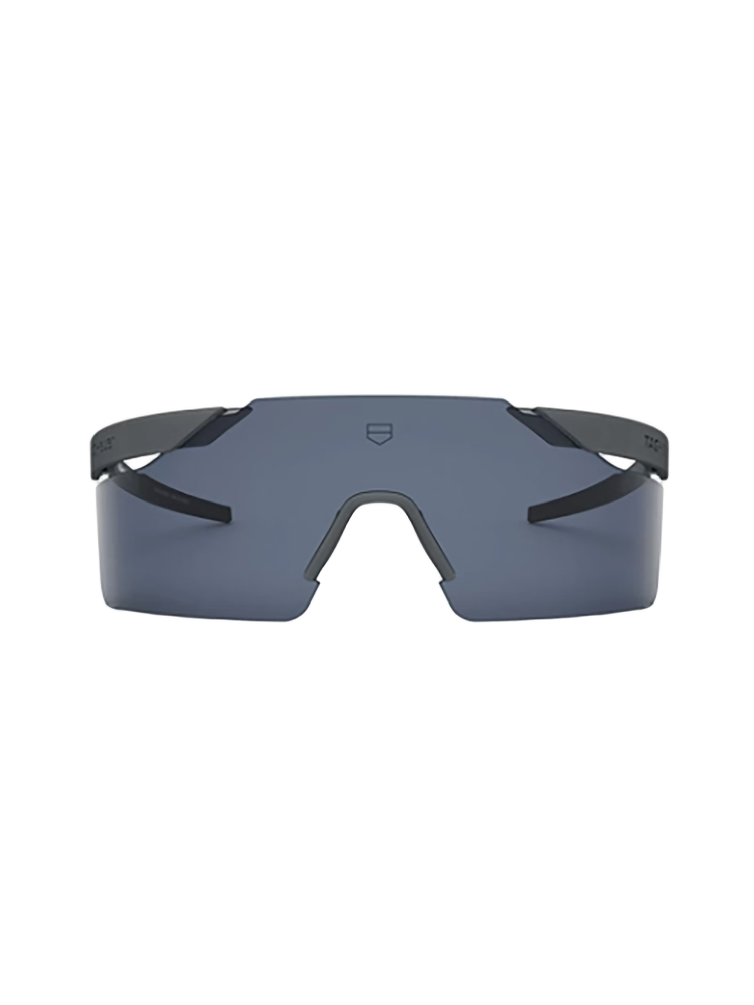 Streamlined Sunglasses With Metallic Finish And Dark Lens