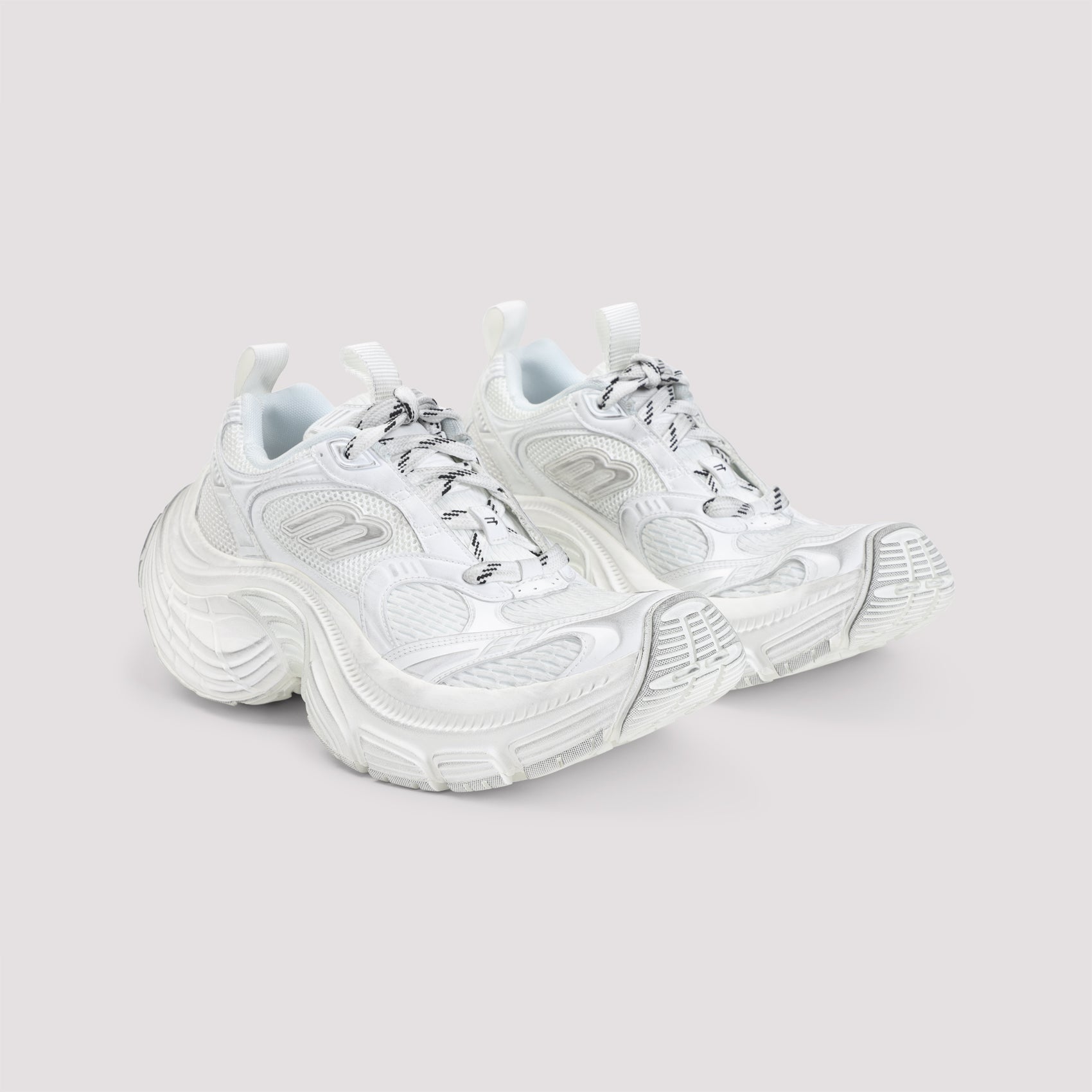 Chunky Sculpted White Sneakers
