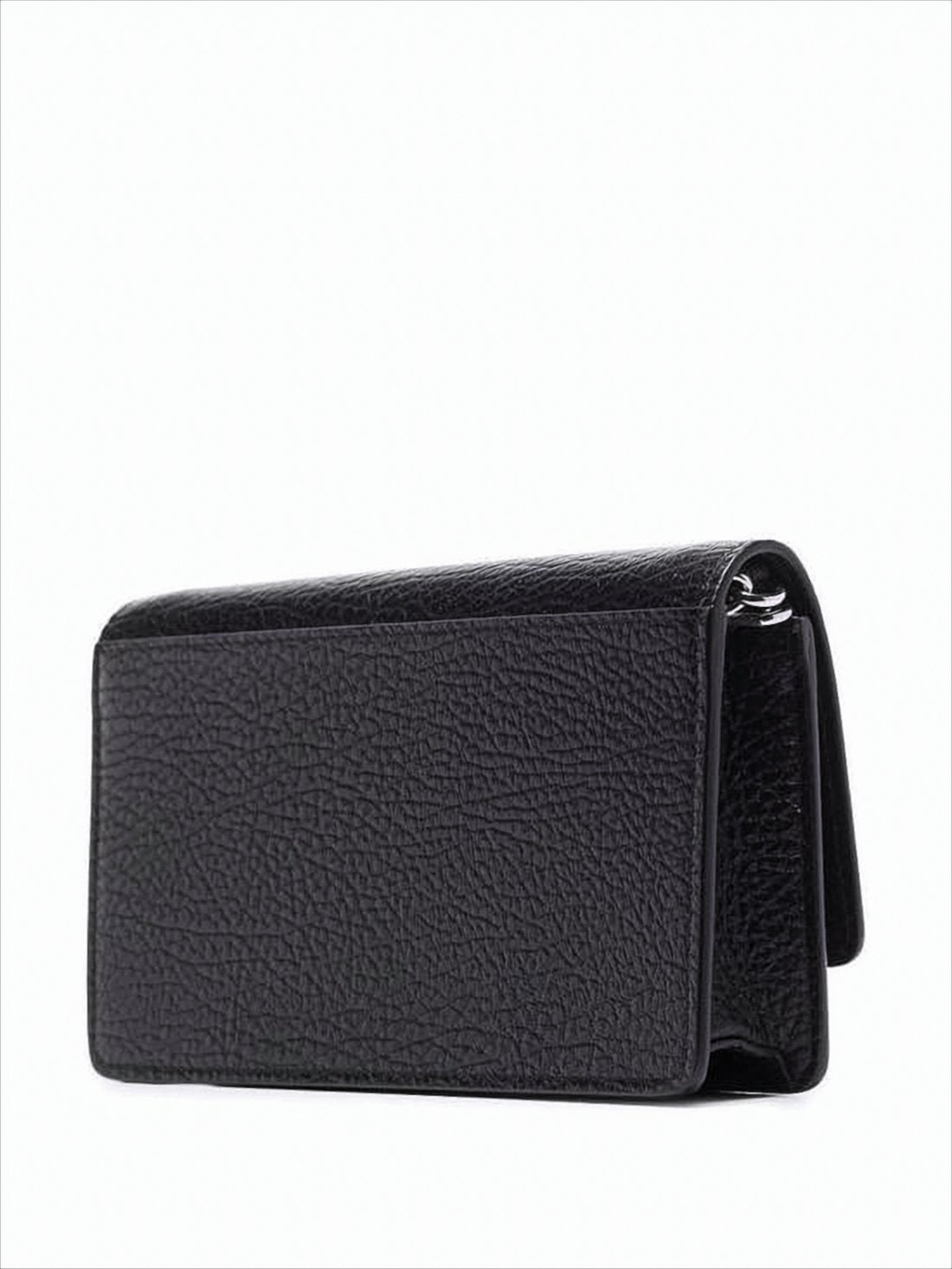 Rectangular Crossbody Wallet with Silver-tone Chain