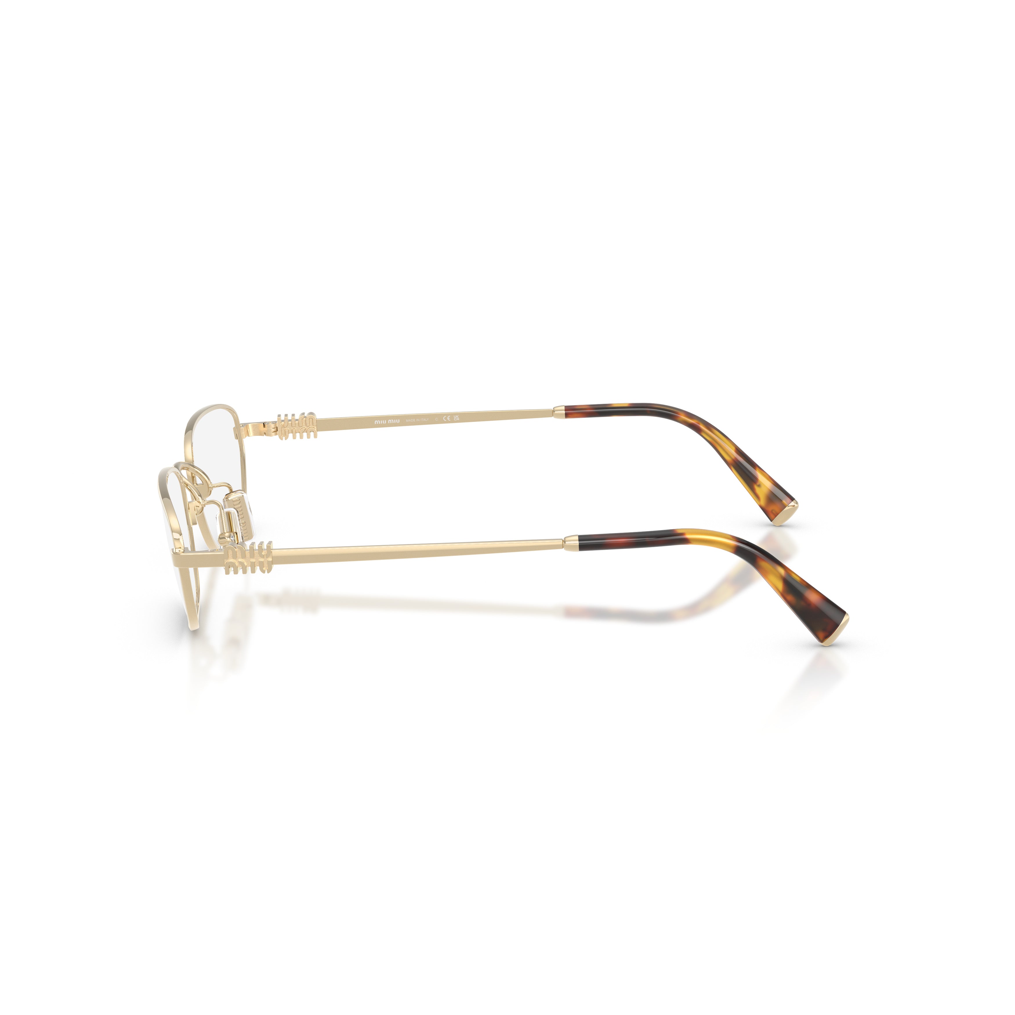 0mu 52zv Rectangular Gold-tone Eyeglasses