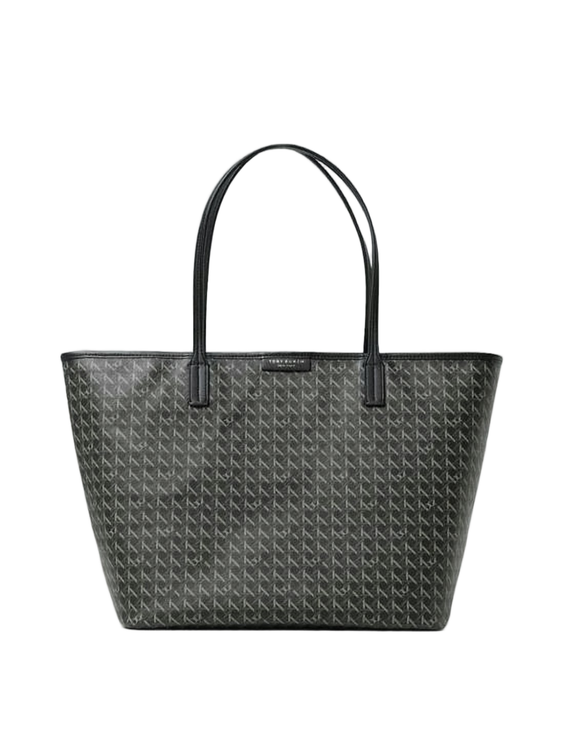 Structured Canvas Shoulder Bag with Subtle Pattern