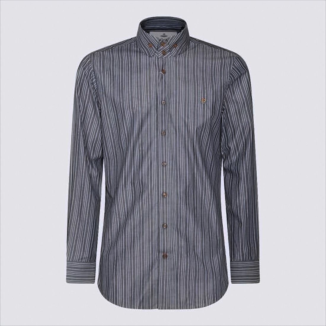 Long-Sleeve Casual Shirt with Vertical Stripes
