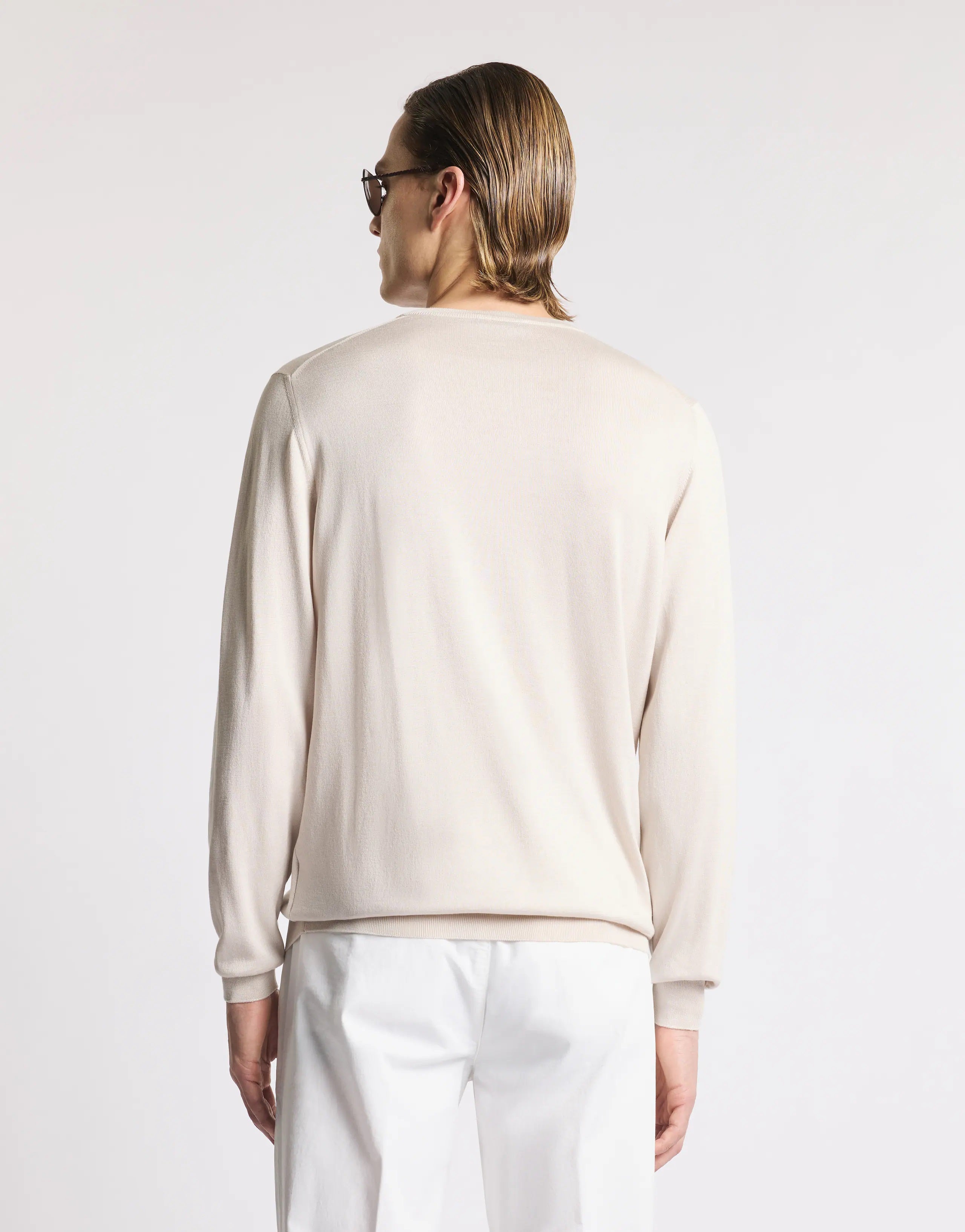 Crew Neck Knitwear in Stucco Tone