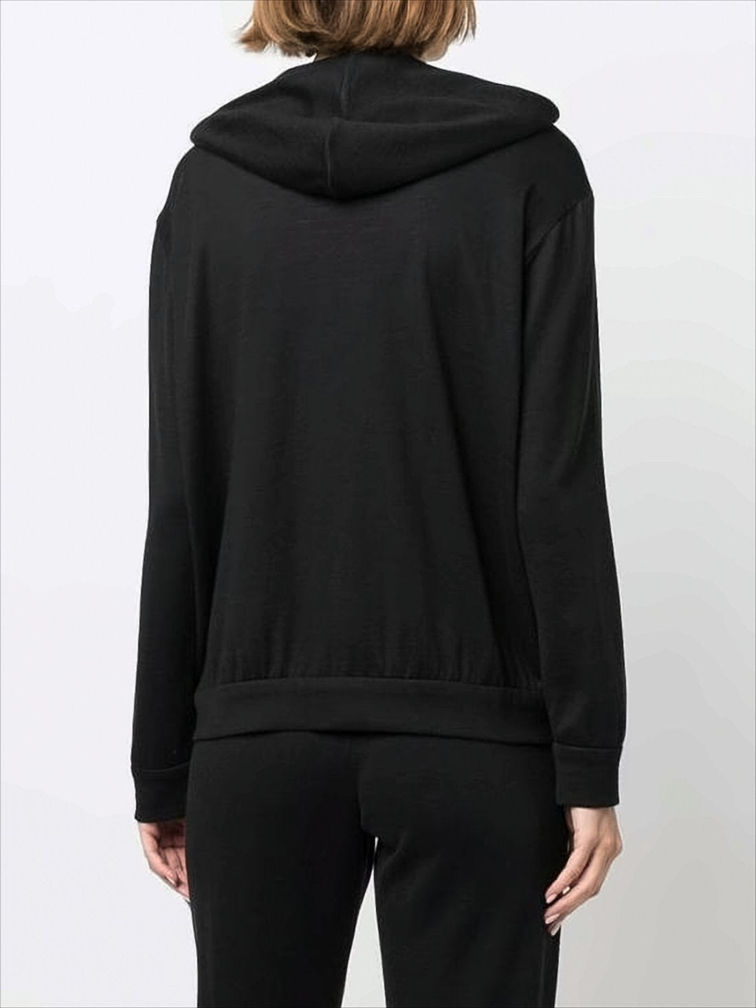 Long-Sleeve Zip-Up Hoodie In Semi-Sheer Fabric