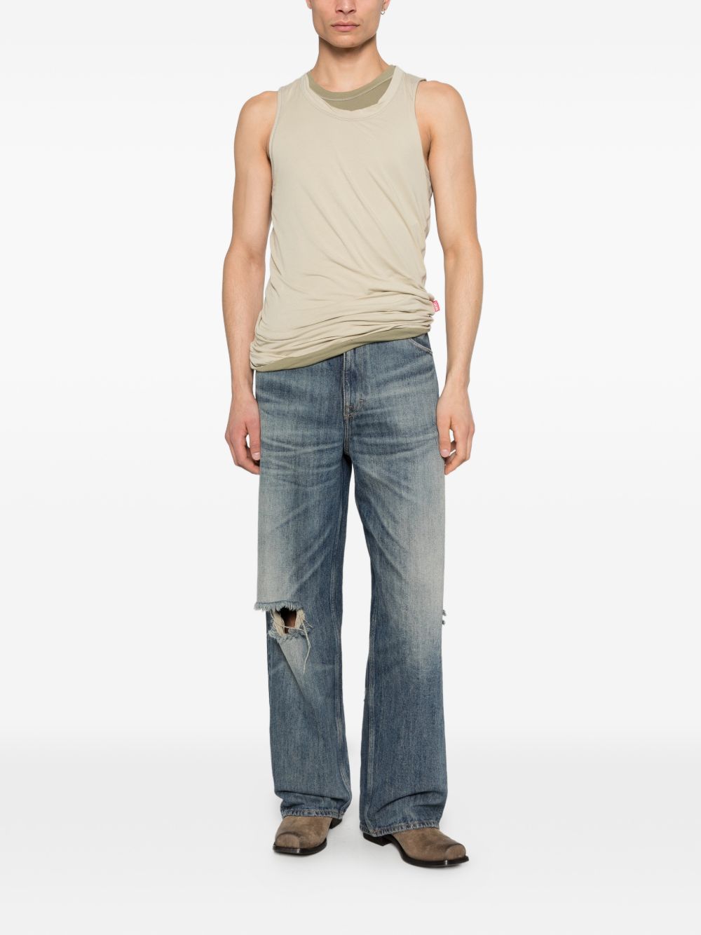 Sleeveless Fitted Top With Subtle Ruching