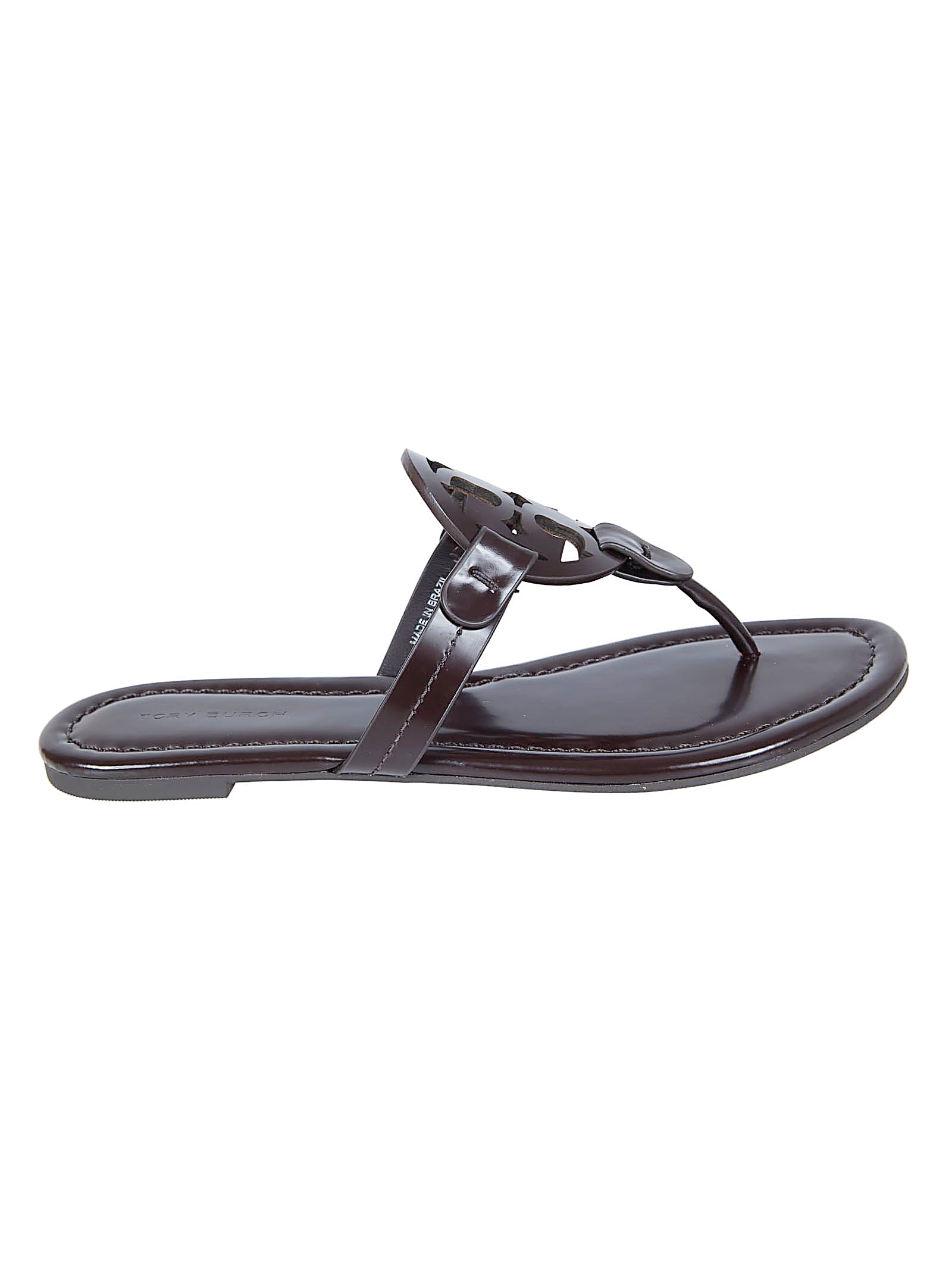 Flat Thong Sandals with Laser-Cut Logos