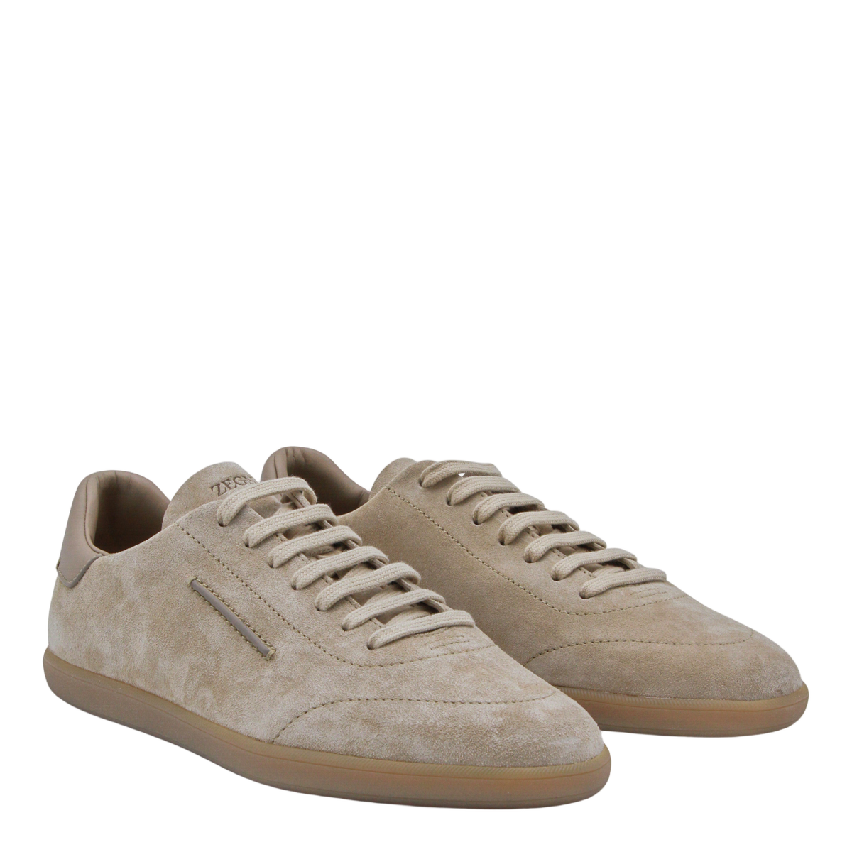 Low-Profile Suede Sneakers With Tonal Laces