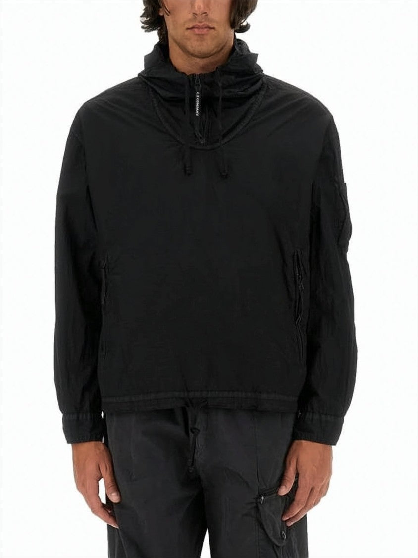 Half-Zip Hooded Sweatshirt with Minimalist Design