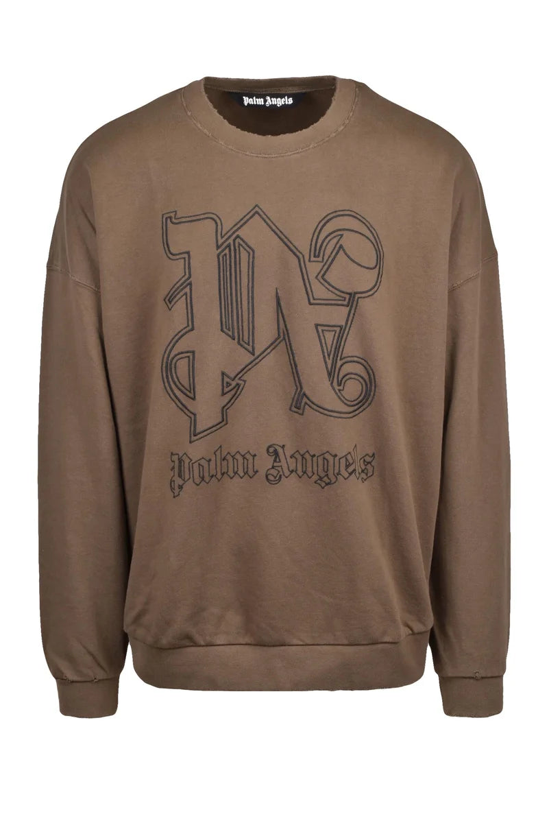 Oversized Crew Neck Sweatshirt - Khaki