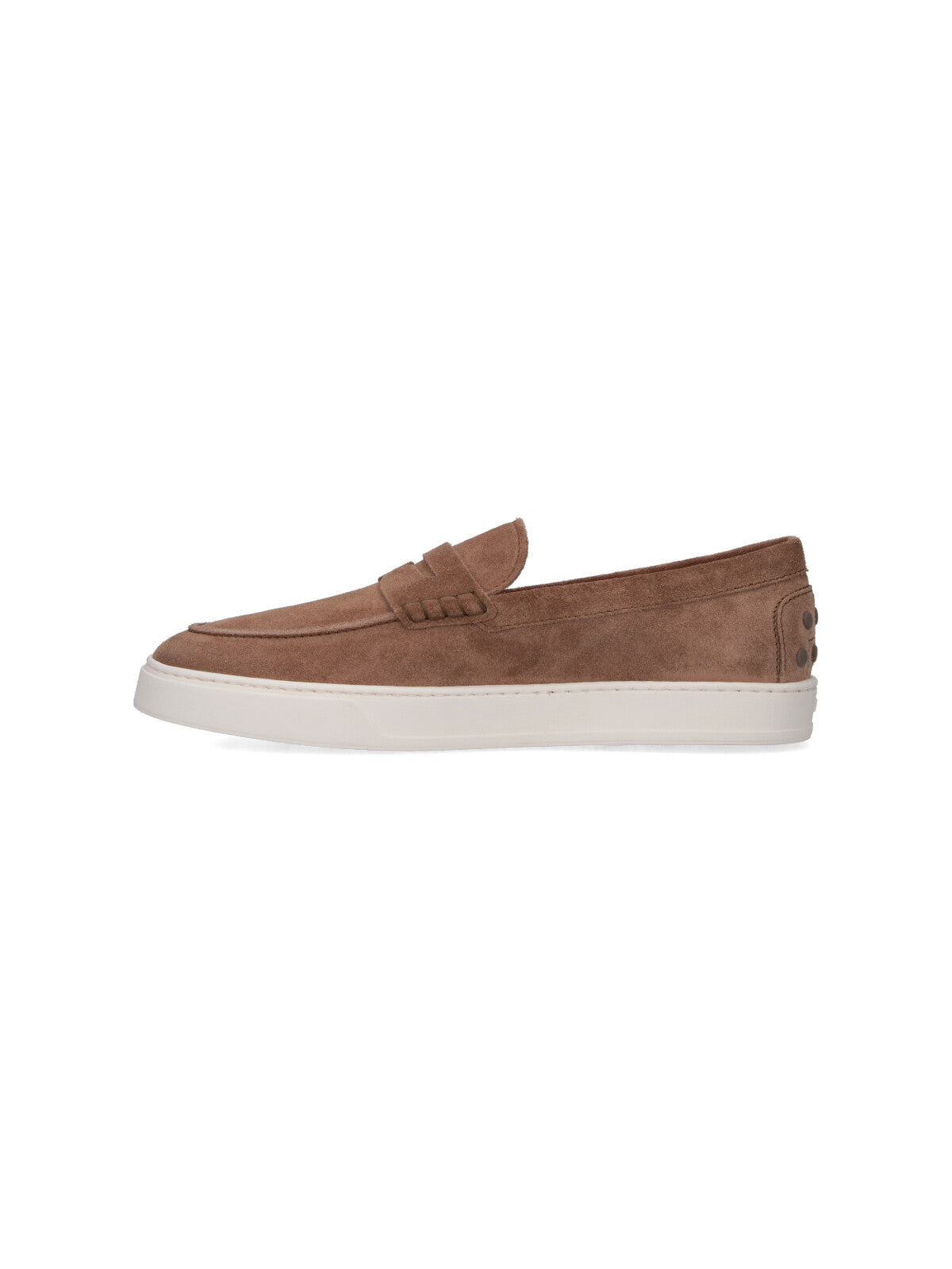 Suede Slip-On Moccasins with Rounded Toe